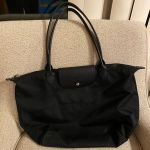 Longchamp Le Pliage Leather Handle Tote